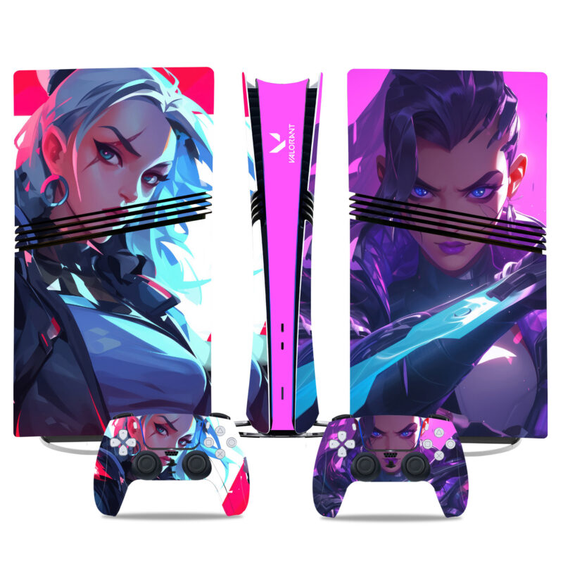 Valorant PS5 Pro Skin Sticker - Custom Gaming Console Wrap With Stylish Controller Decals