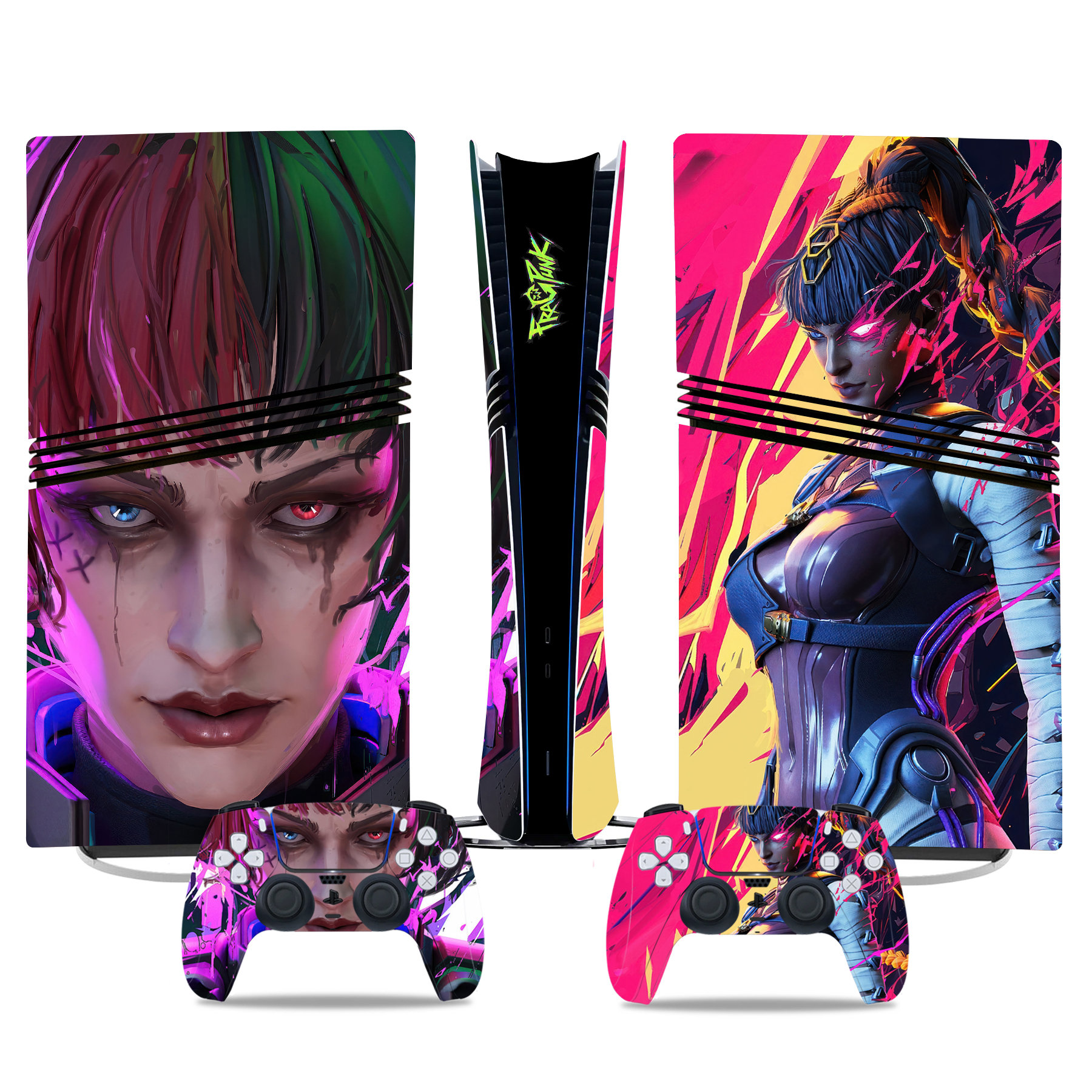 FragPunk PS5 Pro Skin Sticker - Stylish Console And Controller Wrap With Unique Gaming Design - Image 2