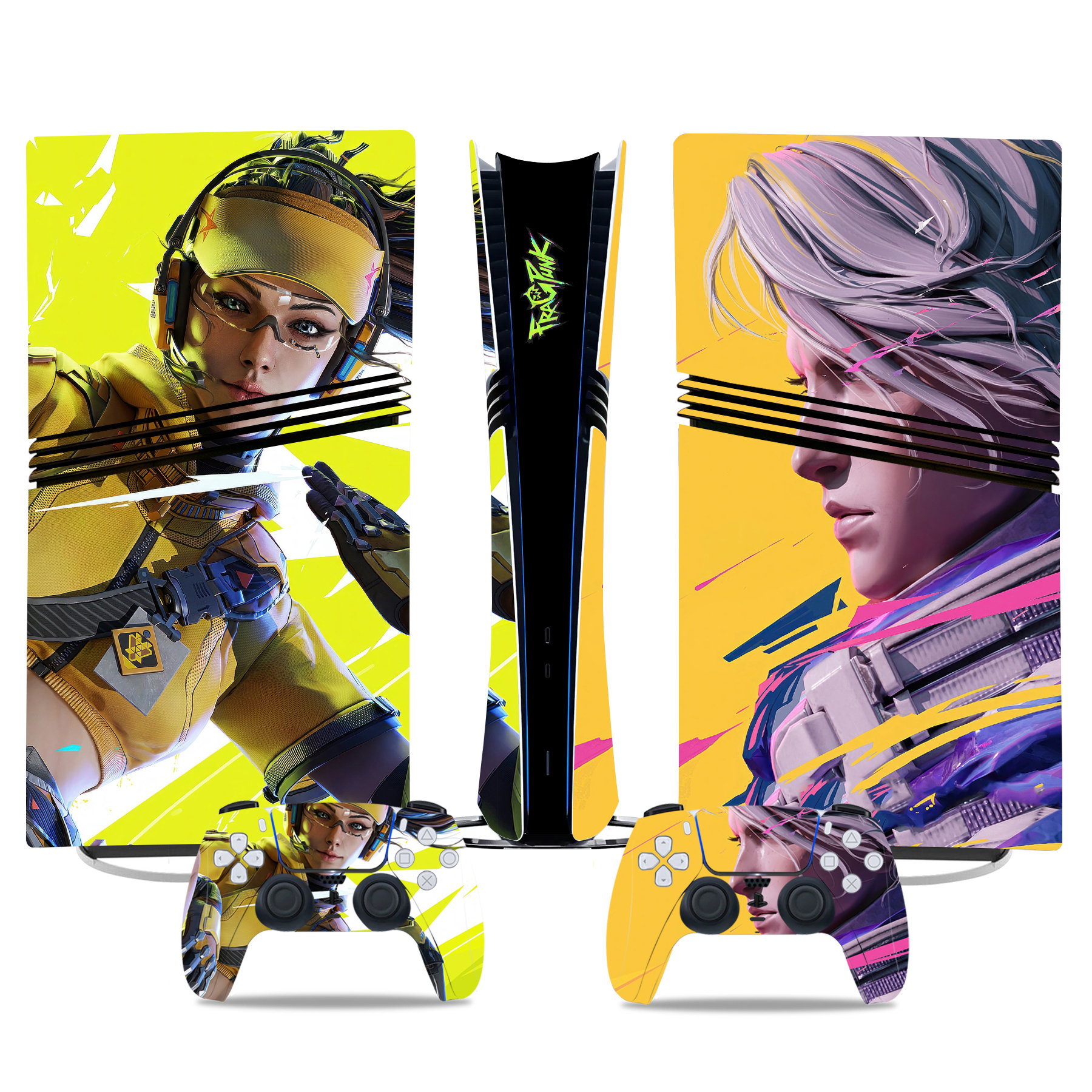 FragPunk PS5 Pro Skin Sticker - Bold Gaming Console And Controller Wrap For Ultimate Style - Image 2