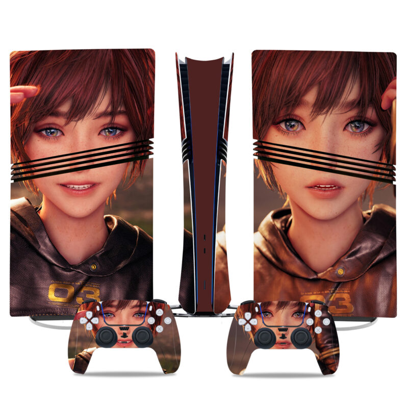 Stellar Blade PS5 Pro Skin Sticker - Premium Console Wrap With Unique Anime-Inspired Controller Design