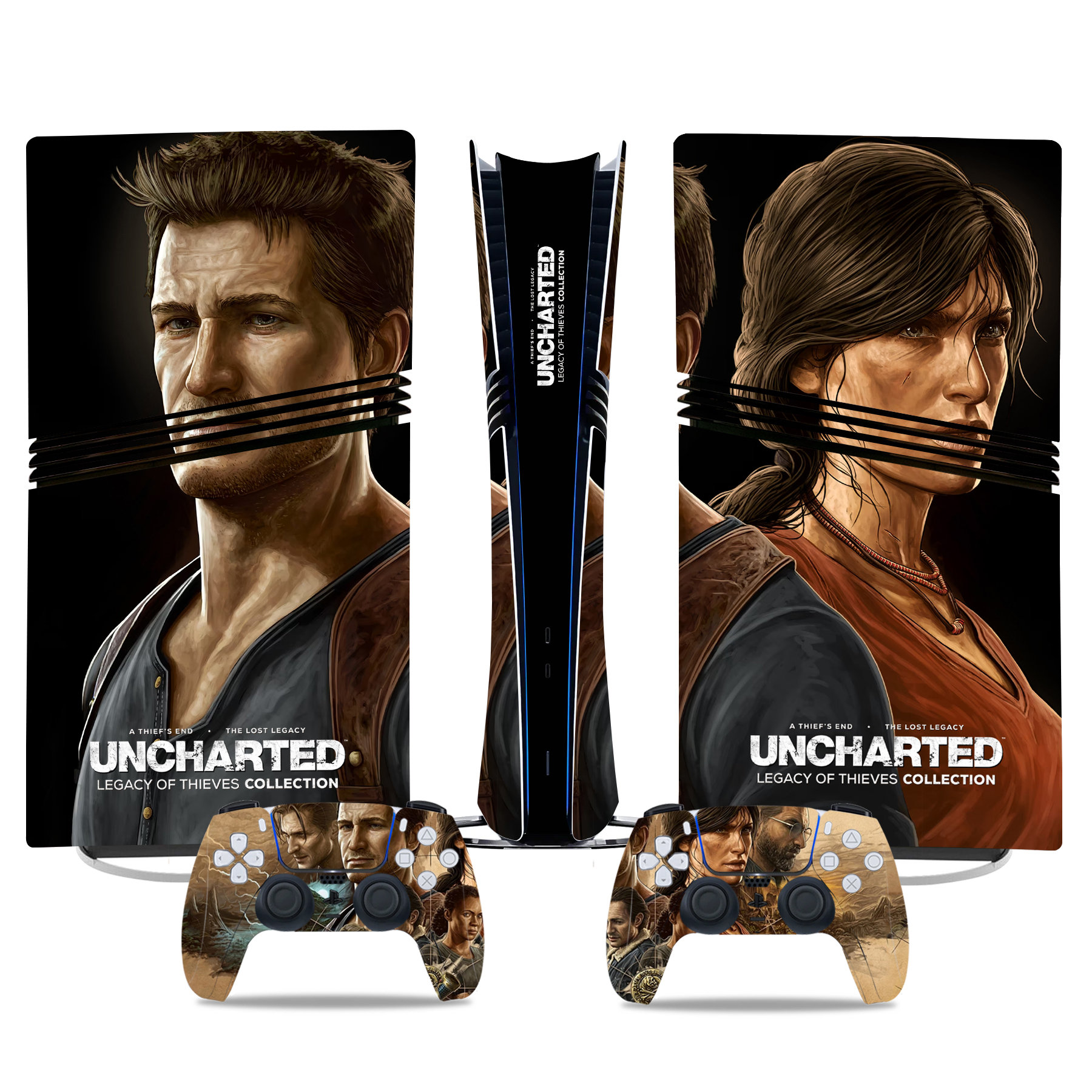 Uncharted Legacy PS5 Pro Skin Sticker With Matching Controller Decals – Premium Gaming Customization - Image 2