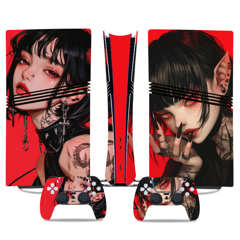 Vampire Aesthetic PS5 Pro Skin Sticker With Matching Controller Wraps – Bold Gaming Customization