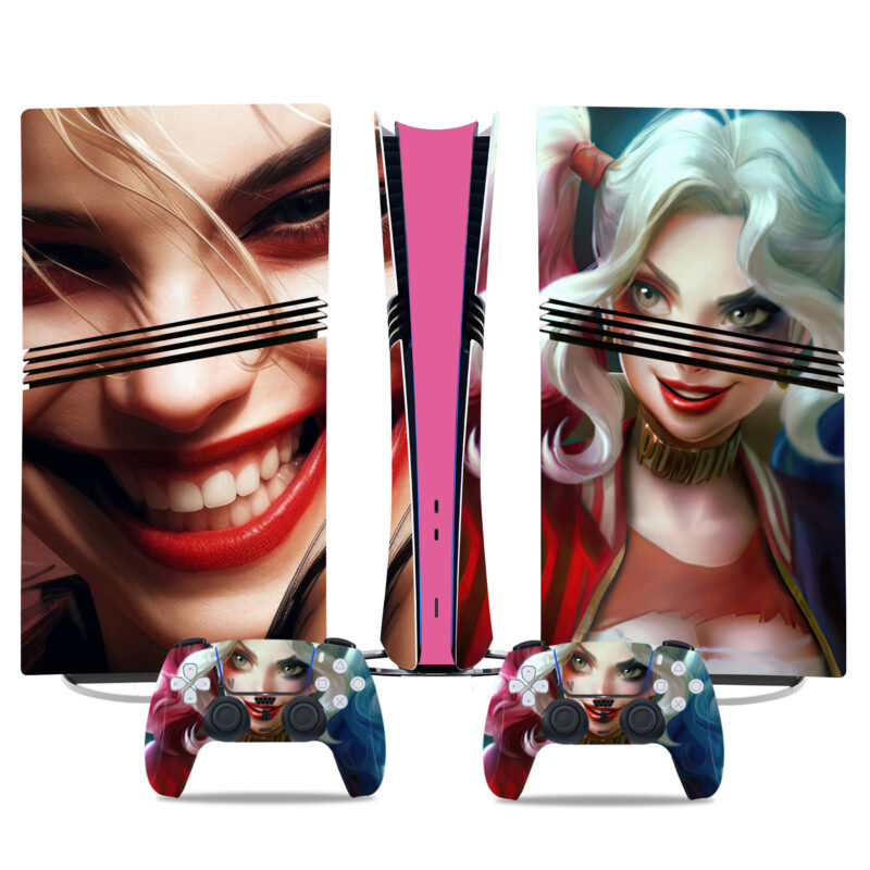 Harley Quinn PS5 Pro Skin Sticker Set – Custom Console & Controller Vinyl Wraps