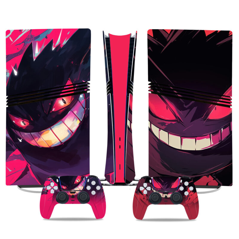 Pokemon Gengar PS5 Pro Skin Sticker - Futuristic Design For Console And Controller Wrap