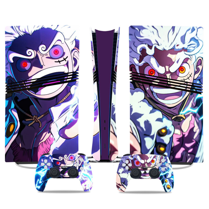 One Piece Gear 5 Luffy PS5 Pro Skin Sticker – Epic Anime Console And Controller Wraps