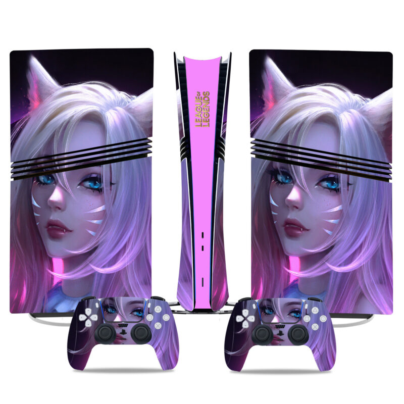 Stylish League Of Legends Ahri PS5 Pro Skin Sticker – Premium Console And Controller Wraps - Image 3