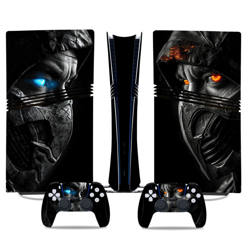 Mortal Kombat Scorpion PS5 Pro Skin Sticker - Custom Console And Controller Decal