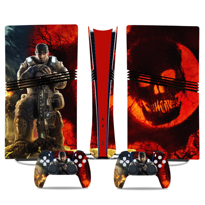 Stunning Gears Of War 3 PS5 Pro Skin Sticker – Bold Gaming Console And Controller Wrap For Ultimate Style