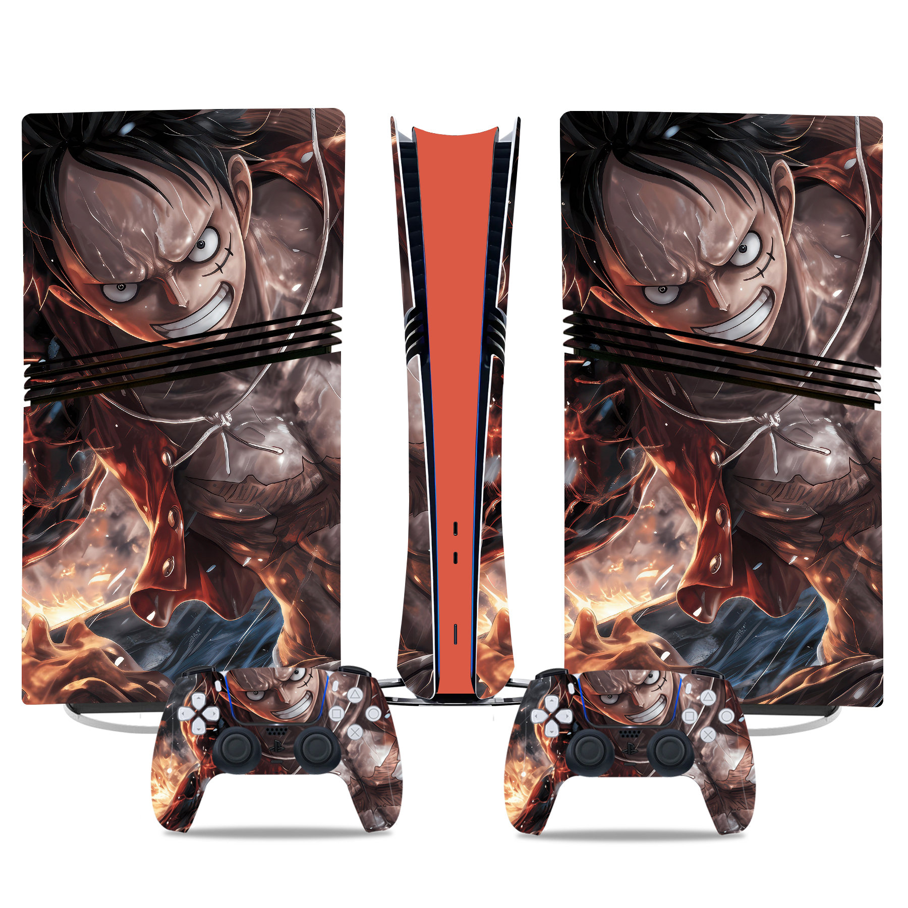 Monkey D. Luffy PS5 Pro Skin Sticker - Anime Console And Controller Vinyl Wrap Design - Image 2