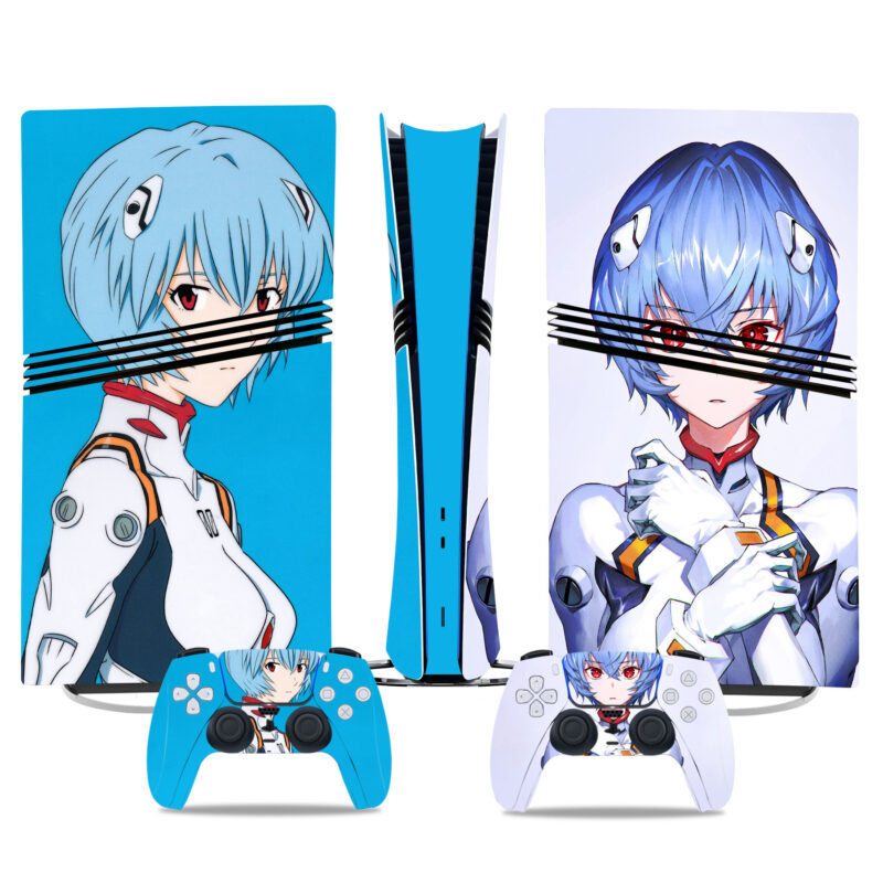 Anime Rei Ayanami PS5 Pro Skin Sticker - Stylish Console And Controller Vinyl Wrap Design