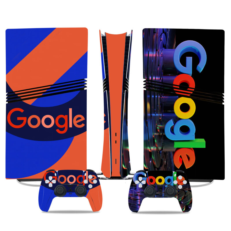 Google Themed PS5 Pro Skin Sticker - Custom Console And Controller Vinyl Wrap Design Set