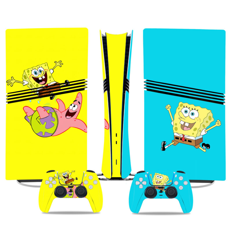 PS5 Pro Skin Sticker With SpongeBob Design - Console and Controller Protective Decals