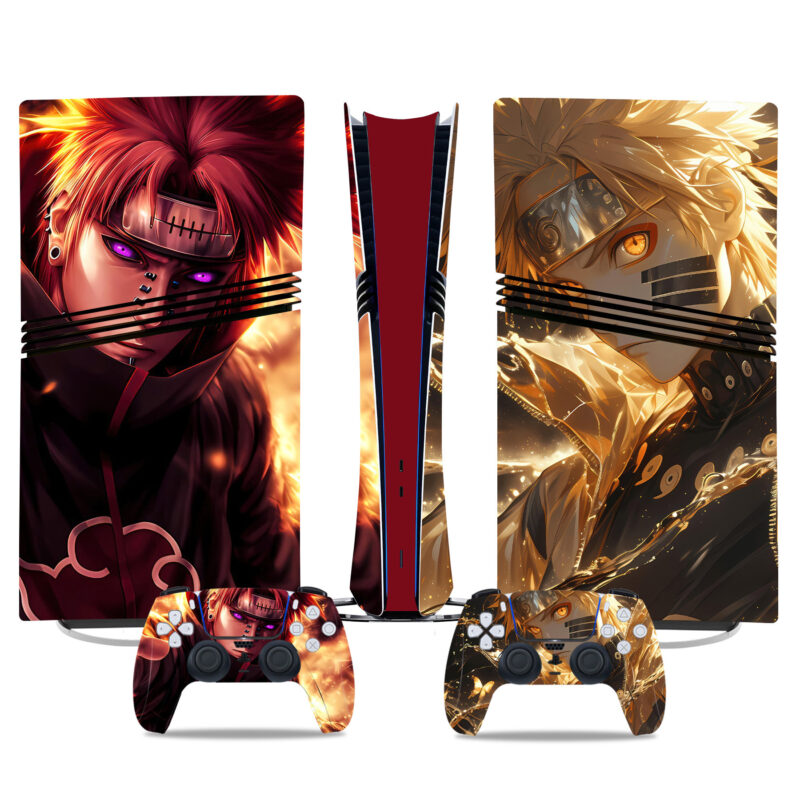 PS5 Pro Skin Sticker Naruto And Pain Design - Anime Console And Controller Protective Wrap