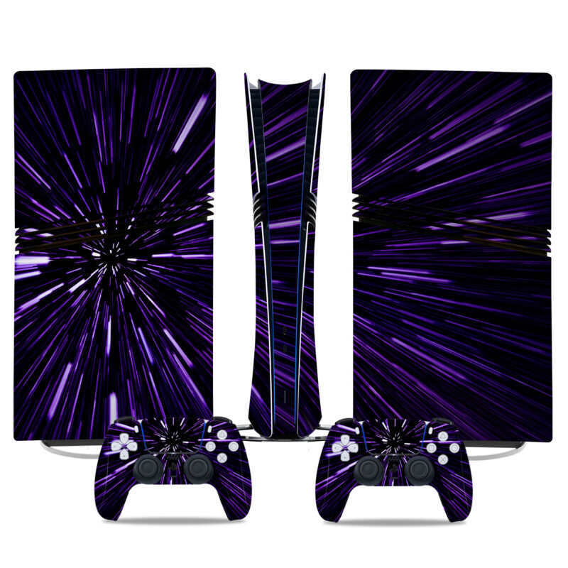 Cosmic Purple Burst PS5 Pro Skin Sticker - Stylish Cover For Console And Controllers