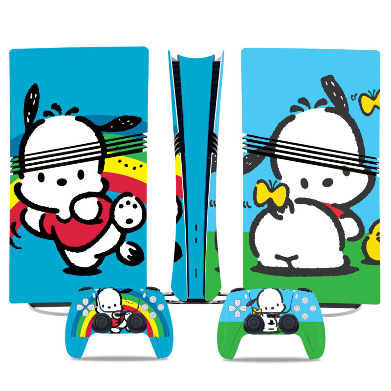 Cute Pochacco PS5 Pro Skin Sticker - Colorful Design For Console And Controller Protection