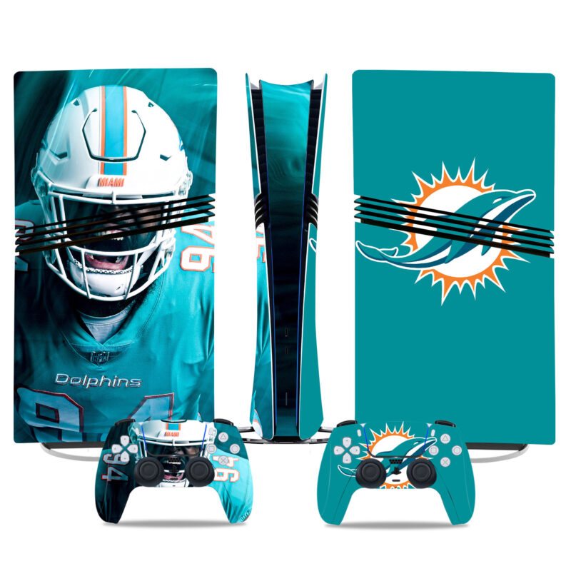 Miami Dolphins PS5 Pro Skin Stickers – Official NFL Console Wraps With Matching Controller Design