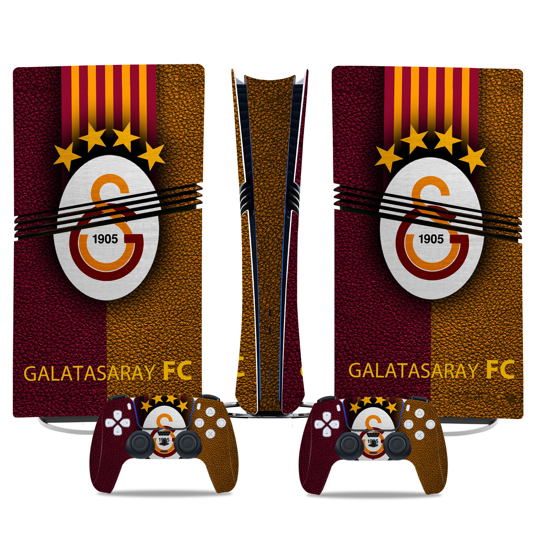 Galatasaray FC PS5 Skin Sticker Set - Premium Console And Controller Wrap Design 1905 Logo - Image 2