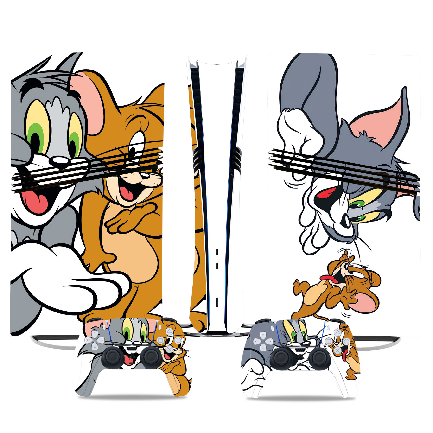 Tom And Jerry PS5 Pro Skin Sticker – Classic Cartoon Fun For Console And Controller - Image 3