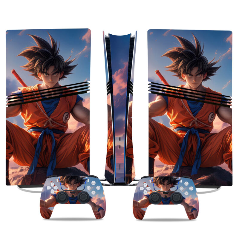 Dragon Ball Son Goku PS5 Pro Skin Sticker – Vibrant Console And Controller Wrap