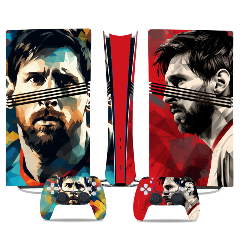 Bold Lionel Messi Abstract PS5 Pro Skin Sticker For Console And Controller – Perfect Gaming Decor