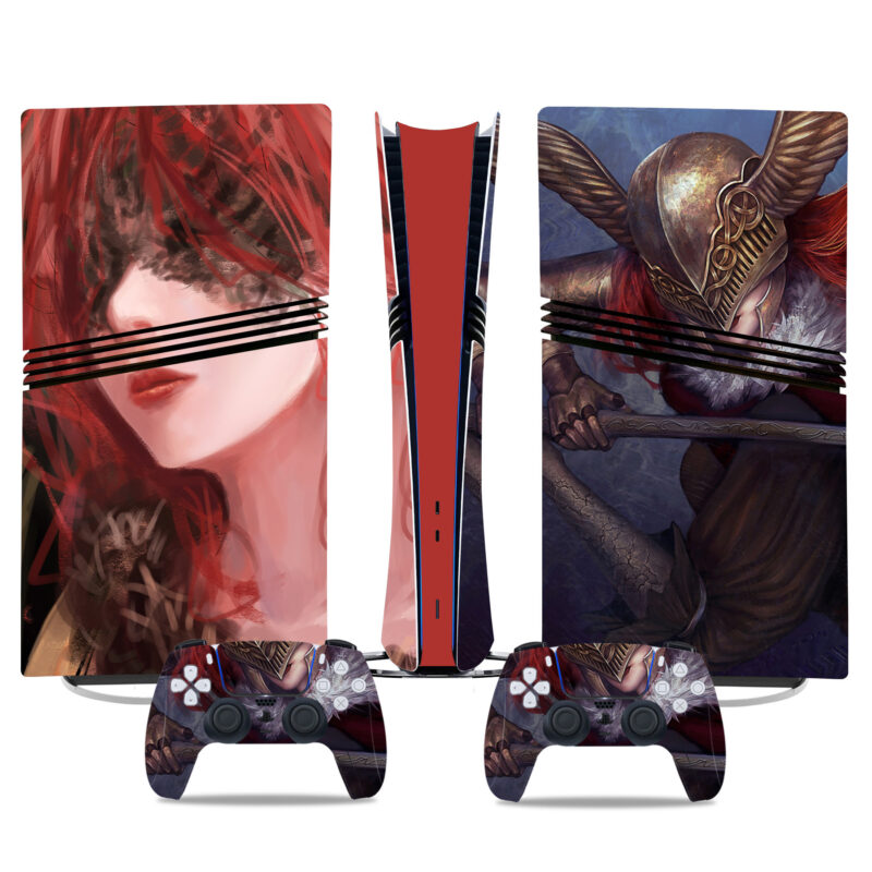 PS5 Pro Skin Sticker - Malenia Design With Matching Controller Decals For Elden Ring Fans