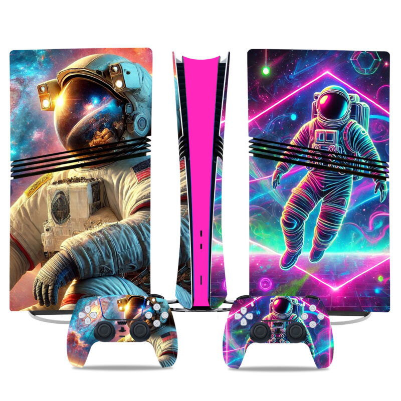 Cosmic Astronaut PS5 Pro Skin Sticker For Console And Controller - Perfect Gaming Decor