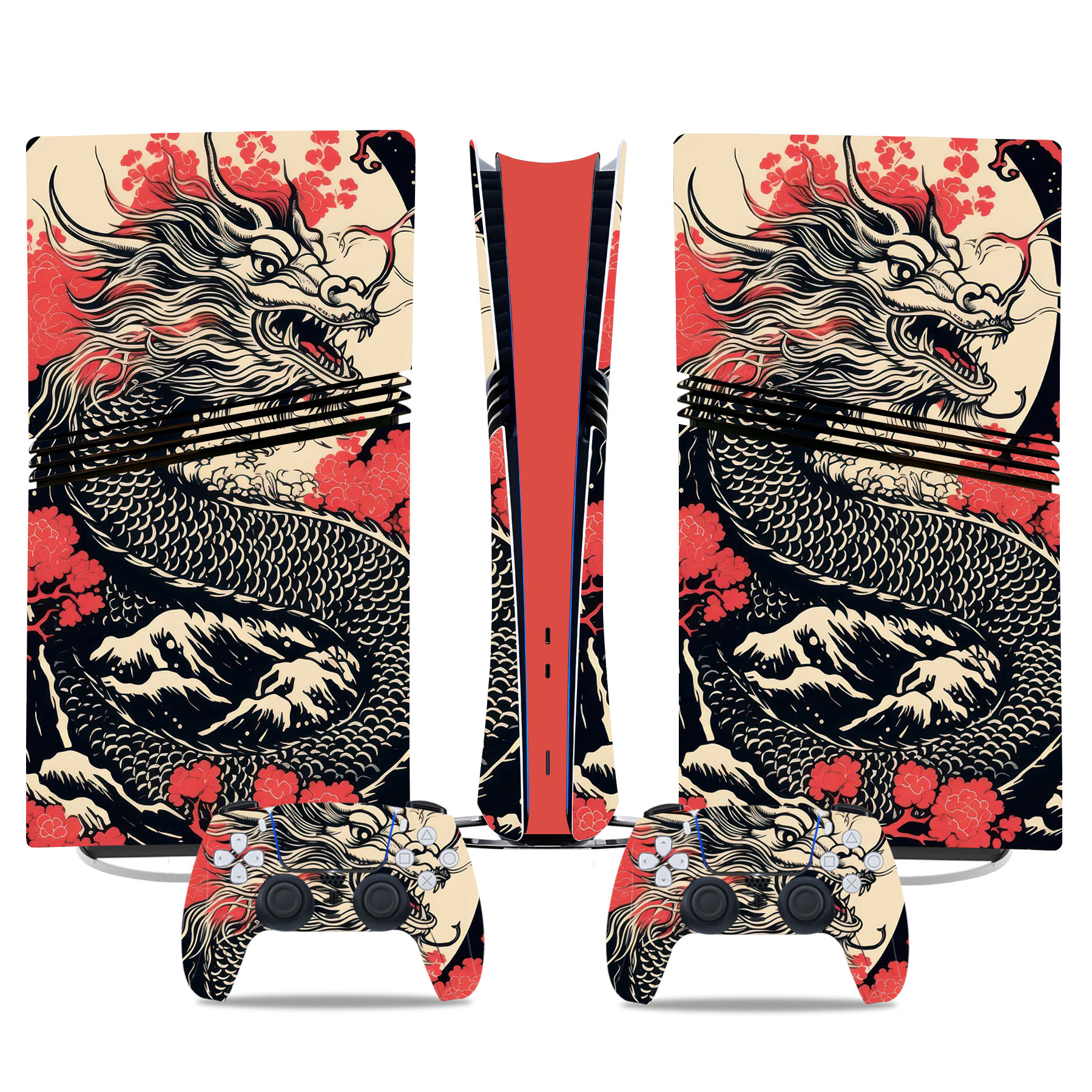 Asian Dragon PS5 Pro Skin Sticker For Console And Controller - Image 3