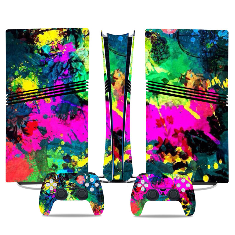 Vibrant PS5 Pro Skin Sticker With Matching Controllers For Ultimate Personalization - Image 3