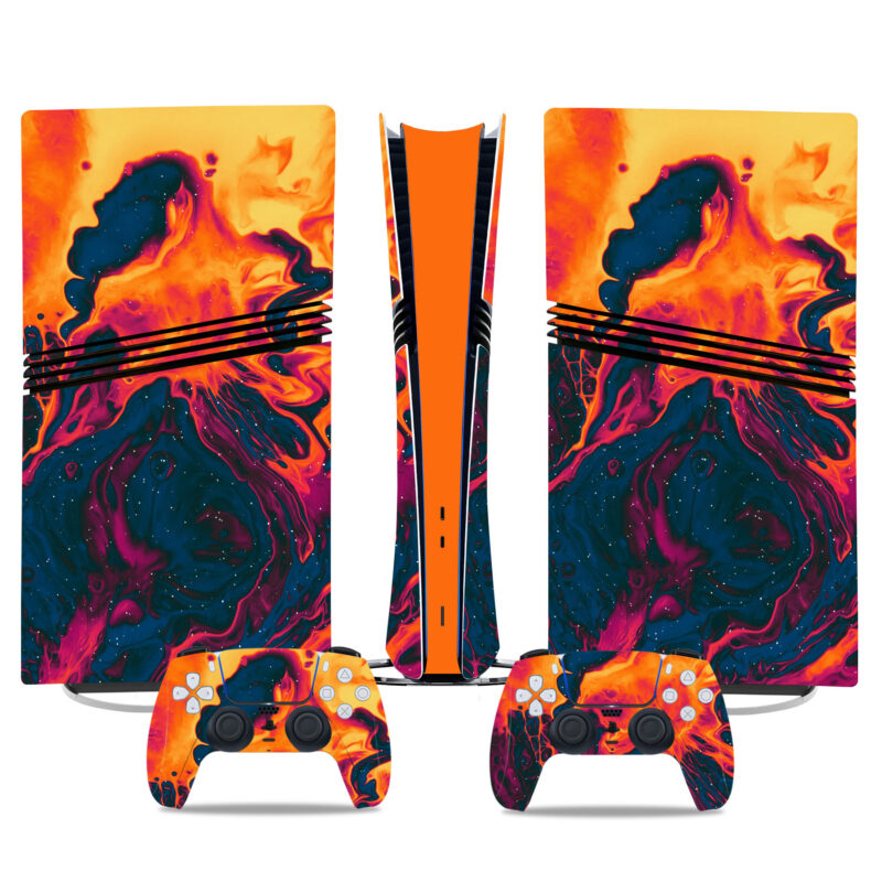 Vibrant Swirl Pattern PS5 Pro Skin Sticker Console And Controller Set For Ultimate Protection