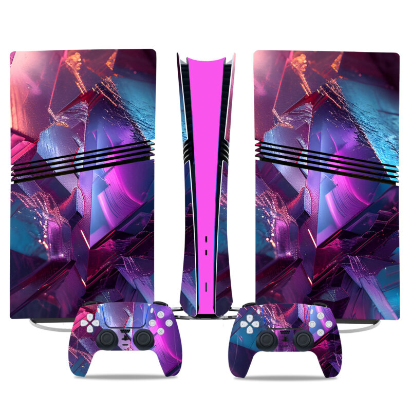 Vibrant Geometric PS5 Pro Skin Sticker Console And Controller Set For Ultimate Protection