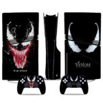 Venom-Themed PS5 Pro Skin Sticker For Console And Controllers – Premium Vinyl Decal Design