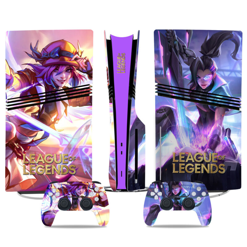 League Of Legends PS5 Pro Skin Sticker – Epic Gaming Console And Controller Design