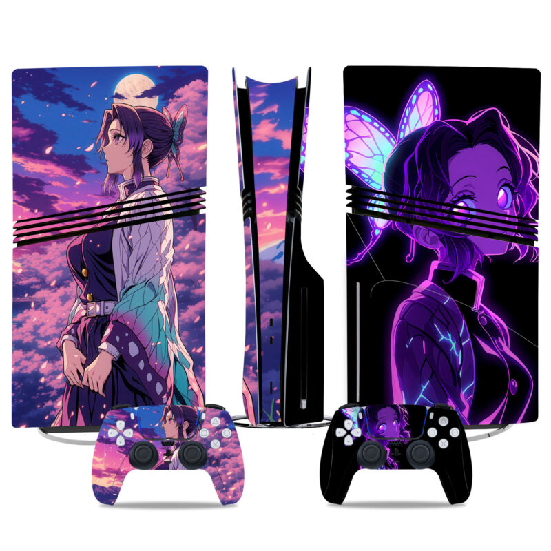 Demon Slayer Shinobu Kochō PS5 Pro Skin Sticker – Console And Controller Design