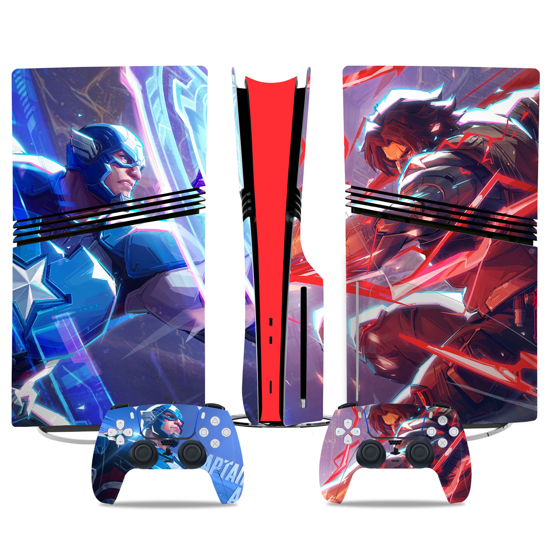 Captain America Vs Winter Soldier PS5 Pro Skin Sticker – Console And Controller Design
