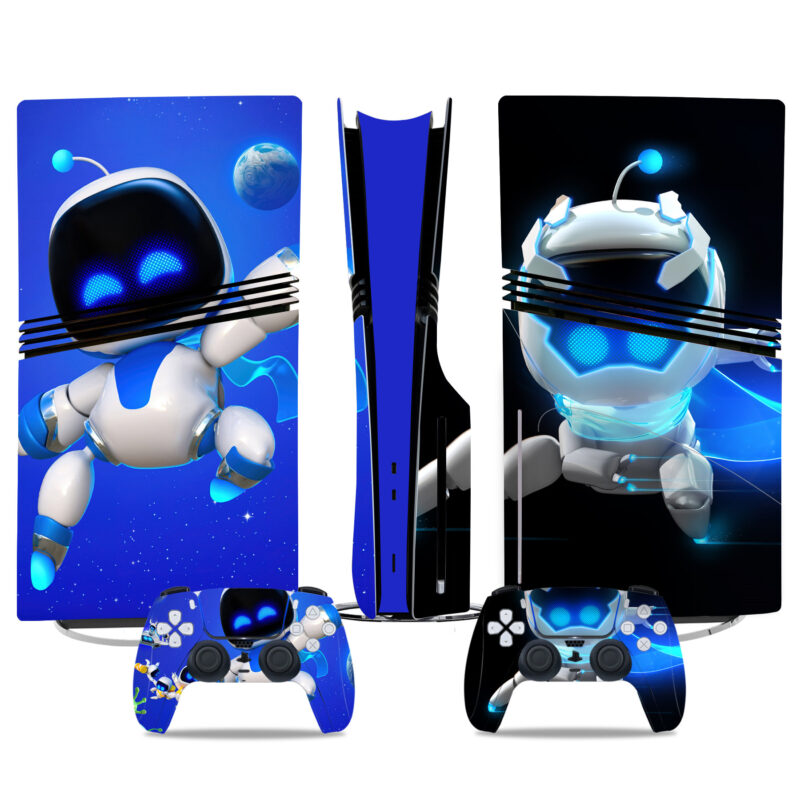 Astro Bot PS5 Pro Skin Sticker – Futuristic Space Adventure Design For Console And Controller