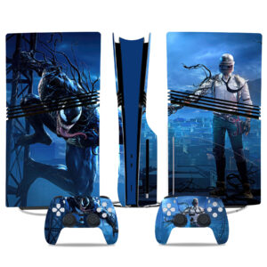 Venom And PUBG Crossover PS5 Pro Skin Sticker – Epic Gaming Console And Controller Wrap