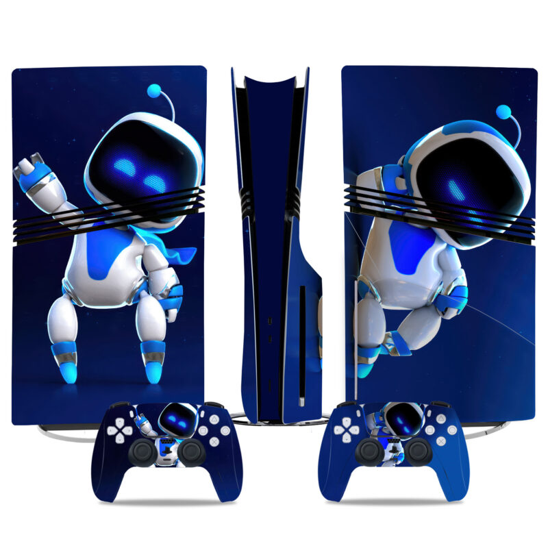 Astro Bot PS5 Pro Skin Sticker – Futuristic Design For Console And Controller Wrap