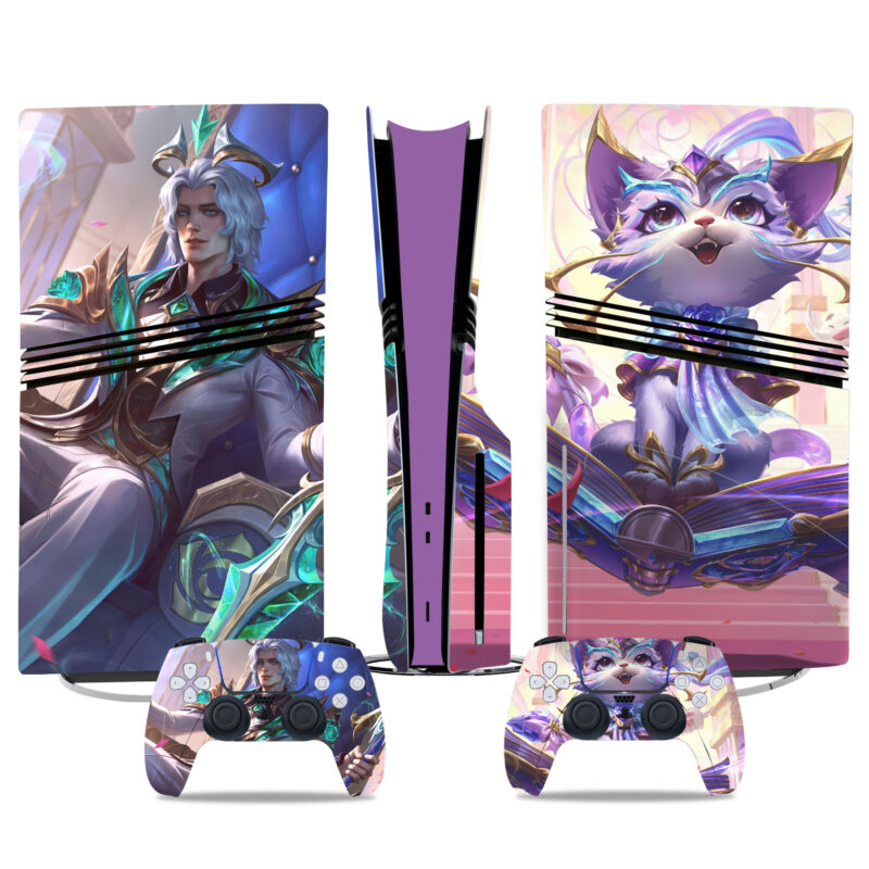 Crystal Rose Viego PS5 Pro Skin Sticker - Elegant Console & Controller Wrap Design