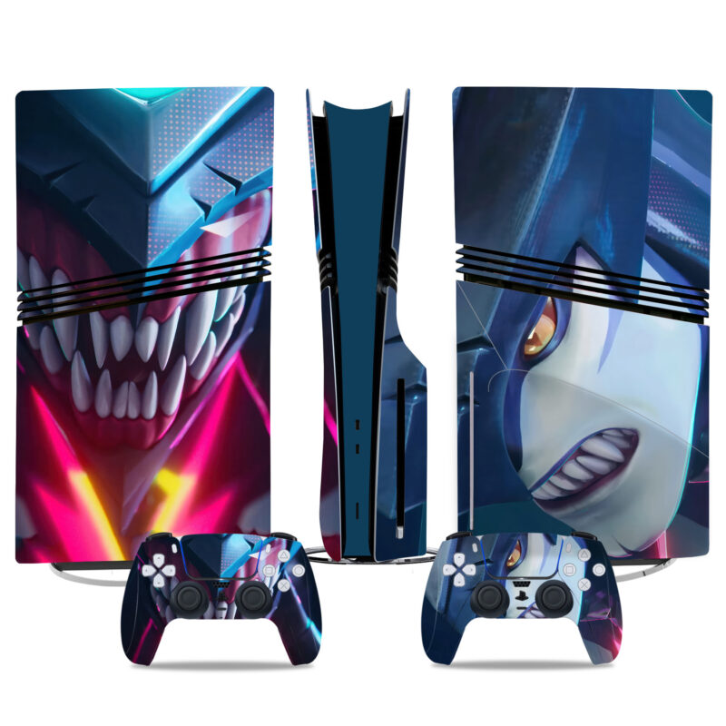 League Of Legends: Wild Rift PS5 Pro Skin Sticker - Striking Villain Design with Controller Wraps