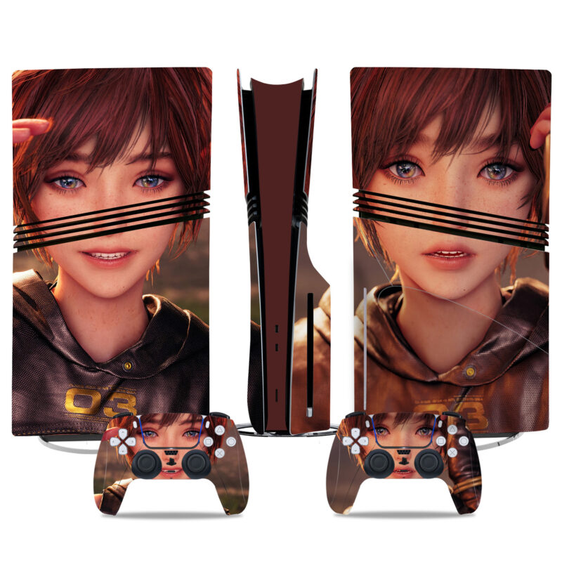 Stellar Blade PS5 Pro Skin Sticker - Premium Console Wrap With Unique Anime-Inspired Controller Design