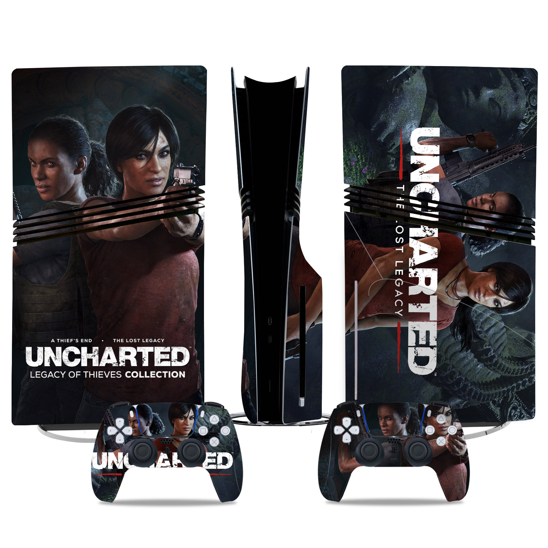 Uncharted Legacy PS5 Pro Skin Sticker Set With Matching Controller Decals – Premium Gaming Design