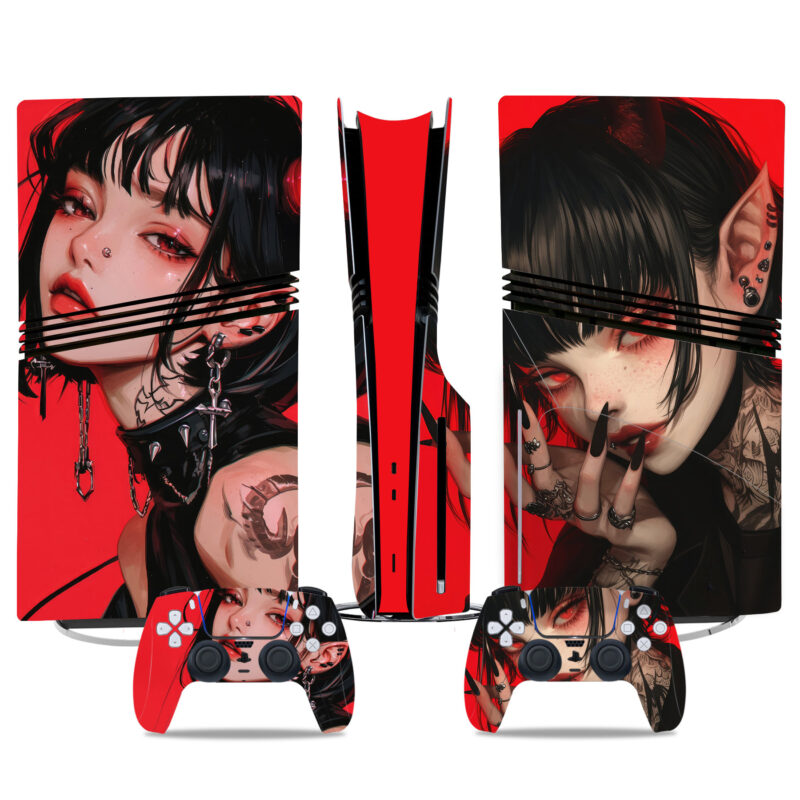 Vampire Aesthetic PS5 Pro Skin Sticker With Matching Controller Wraps – Bold Gaming Customization