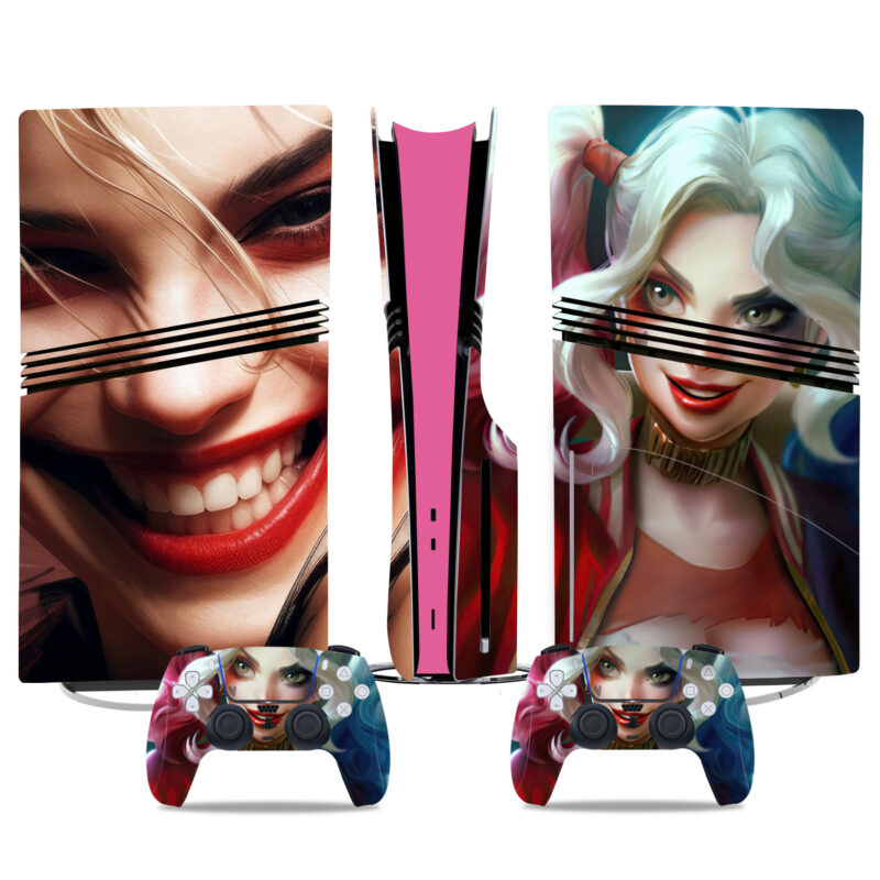 Harley Quinn PS5 Pro Skin Sticker Set – Custom Console & Controller Vinyl Wraps