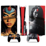 Wonder Woman-Themed PS5 Pro Skin Sticker Set - Custom Console & Controller Vinyl Wrap Design