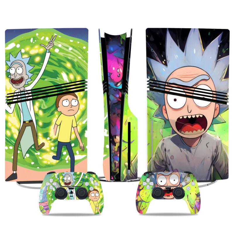 Rick And Morty PS5 Pro Skin Sticker – Vibrant Console And Controller Wraps For Fans