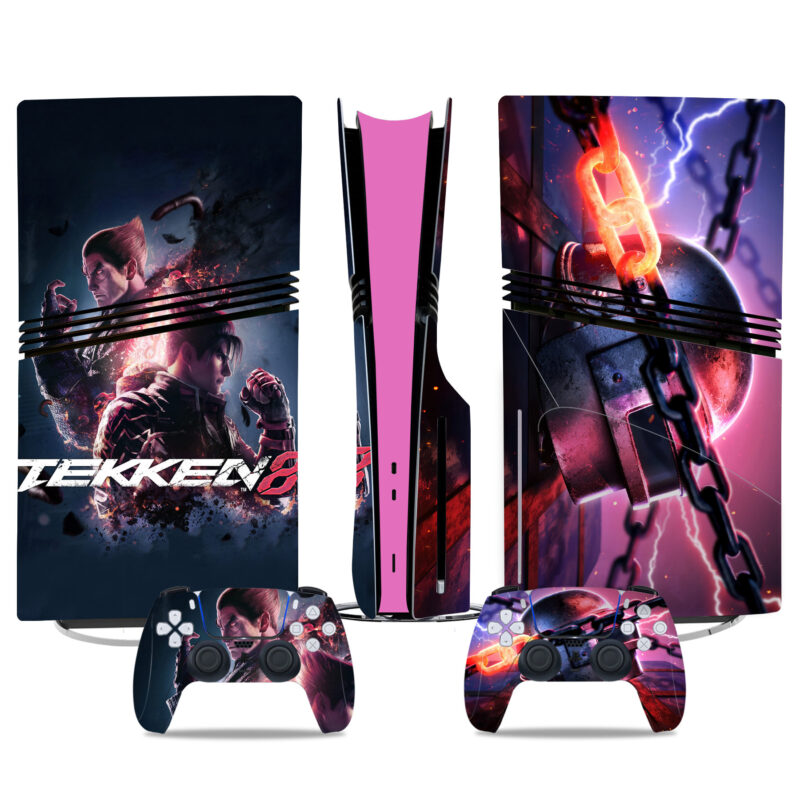 Tekken 8 PS5 Pro Skin Sticker – Stunning Kazuya & Jin Battle Design For Console And Controller