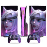 Stylish League Of Legends Ahri PS5 Pro Skin Sticker – Premium Console And Controller Wraps