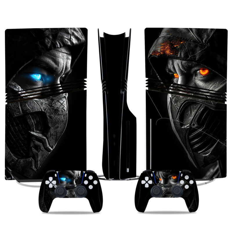 Mortal Kombat Scorpion PS5 Pro Skin Sticker - Custom Console And Controller Decal