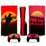 Red Dead Redemption PS5 Pro Skin Stickers: Stunning Console And Controller Custom Design
