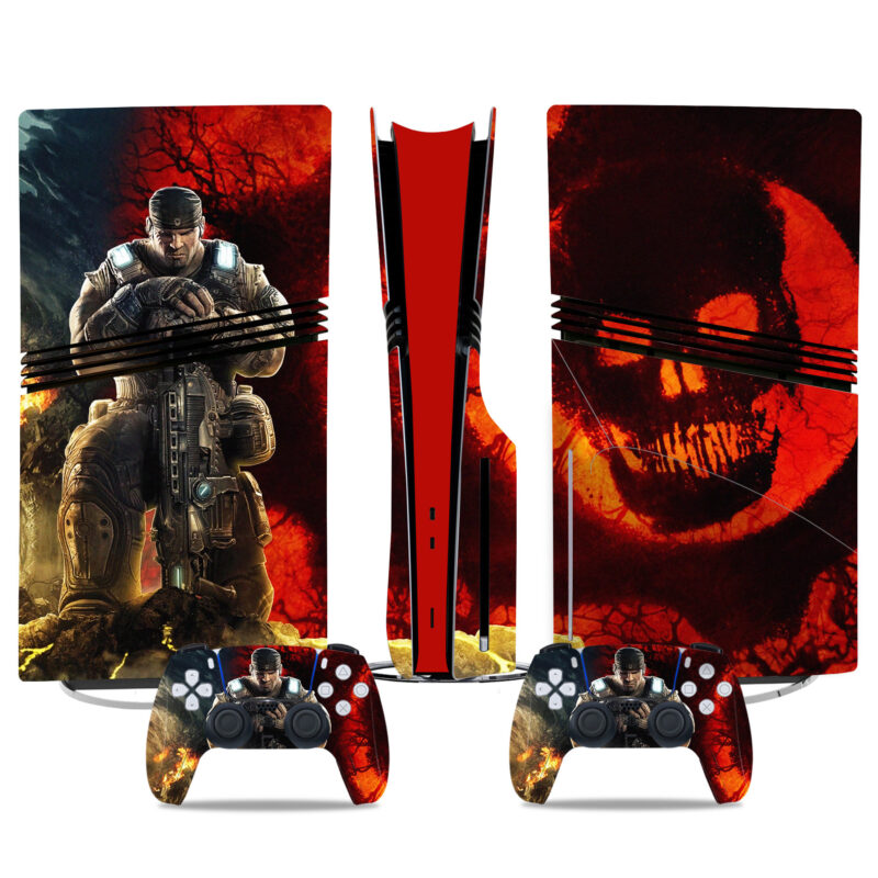 Stunning Gears Of War 3 PS5 Pro Skin Sticker – Bold Gaming Console And Controller Wrap For Ultimate Style